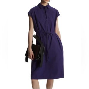 COS NEW Belted Shirt Dress in Navy